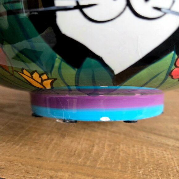 Large vintage ceramic bowl Catzilla 1999 by Candace Reiter w/hand painted cats. - Picture 9 of 10